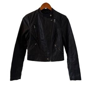 TOPSHOP faux leather biker jacket size 4